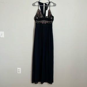 Navy blue, lightweight maxi dress